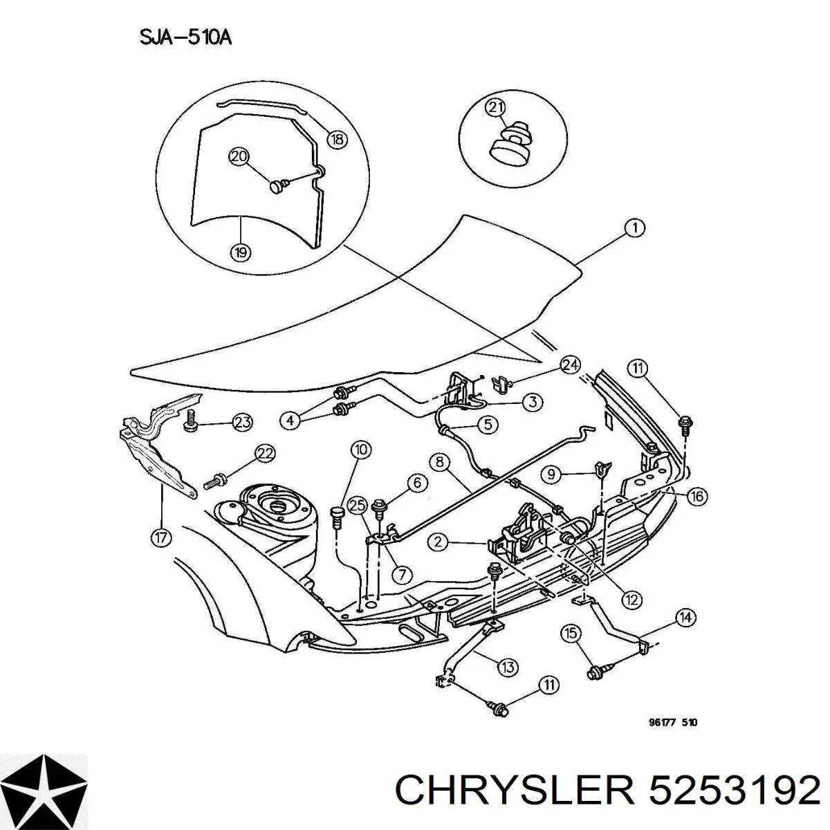 Буфер капота резиновый Chrysler 5253192 цена, от 1.27 USD