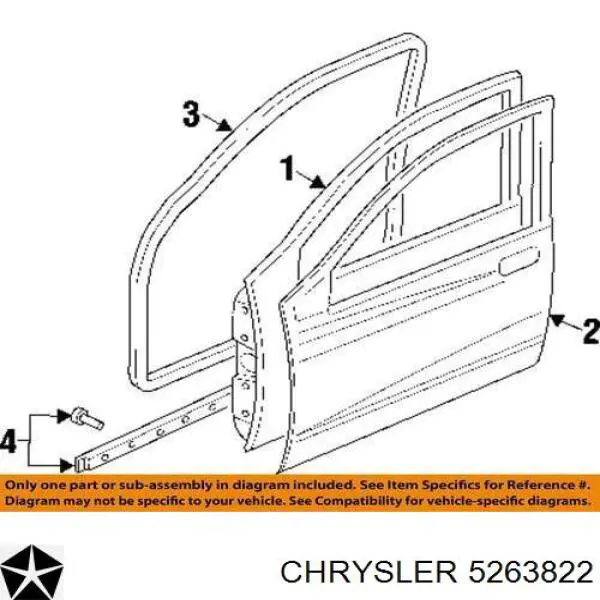 5263822 Chrysler Правое крепление заднего бампера