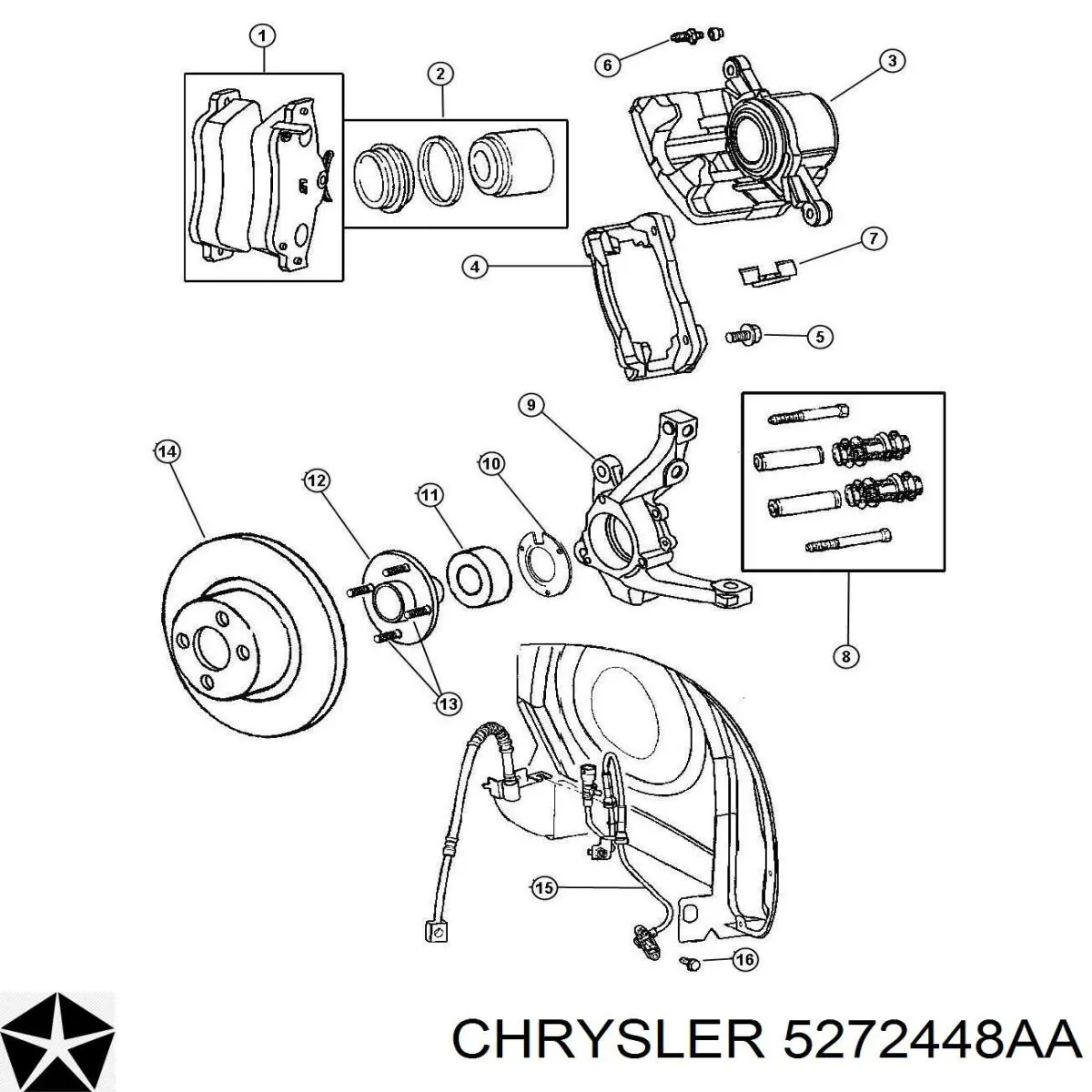 5272448AA Chrysler подшипник ступицы передней