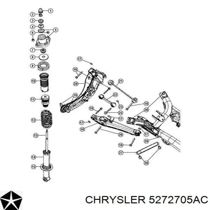 Буфер (отбойник) амортизатора заднего 5272705AC Crown