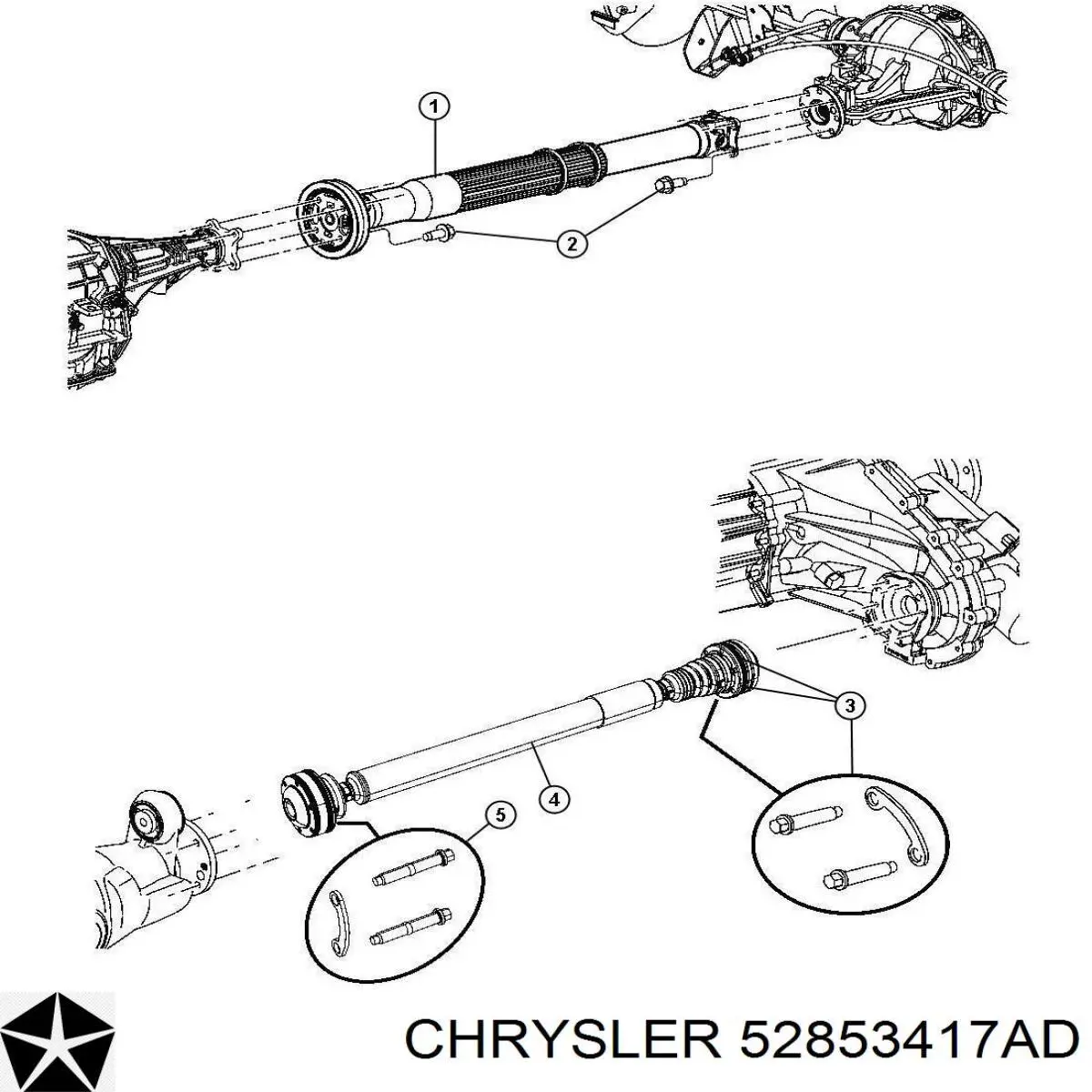 Кардан передний 52853417AD Chrysler