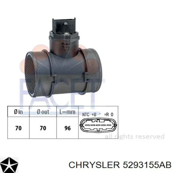 Расходомер воздуха Chrysler 5293155AB
