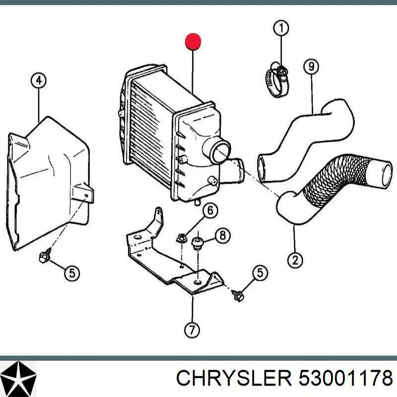 53001178 Chrysler radiador de intercooler