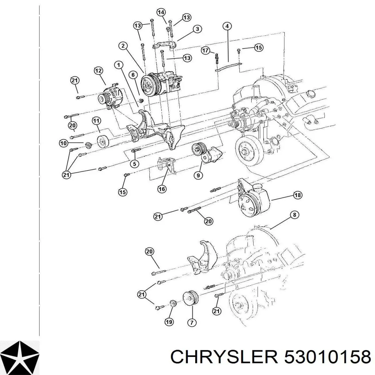 53010158 Chrysler натяжитель приводного ремня