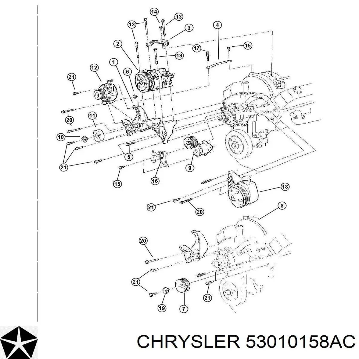 53010158AC Chrysler натяжитель приводного ремня