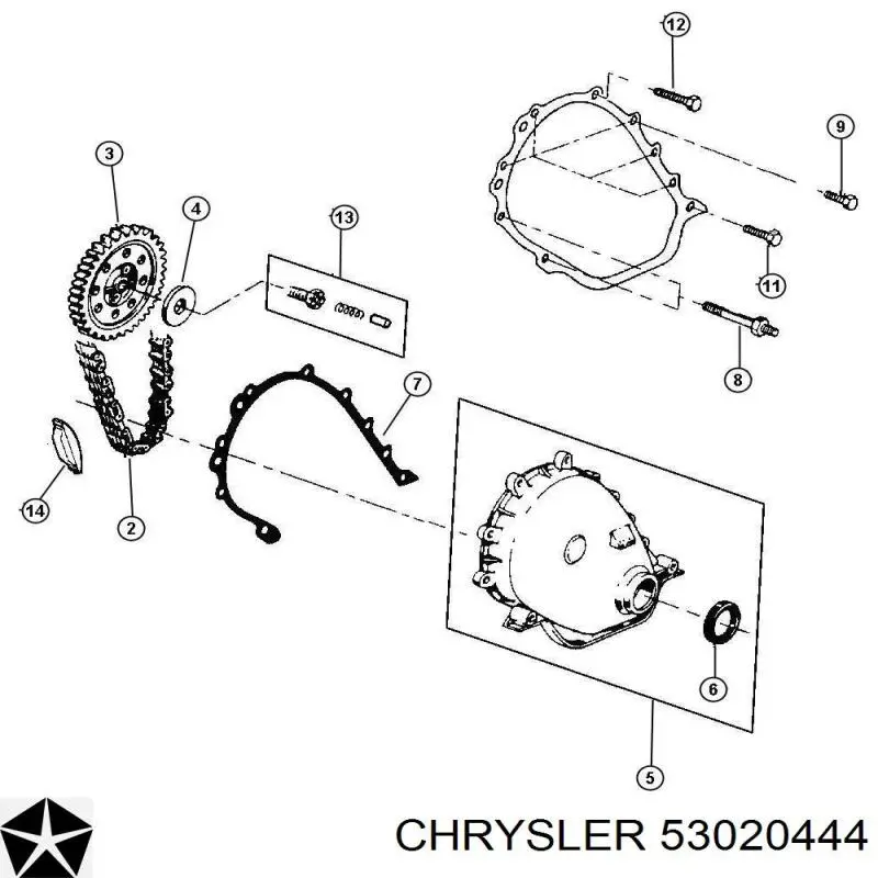 Цепь привода распредвала Chrysler 53020444 цена, от 52.38 USD