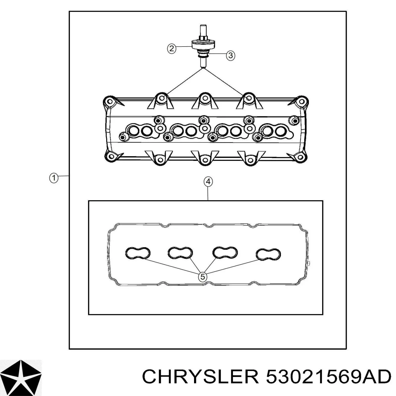 53021569AD Chrysler прокладка клапанной крышки