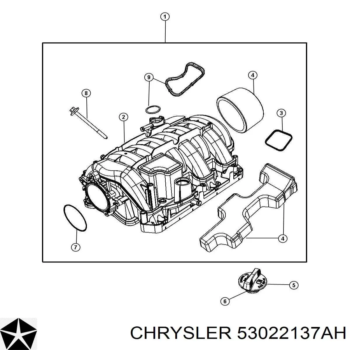 Купить 53022137AJ Chrysler Клапан (актуатор) привода заслонок впускного коллектора