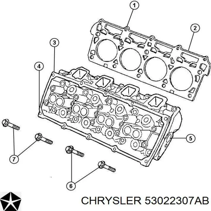 Левая прокладка ГБЦ 53022307AA Chrysler