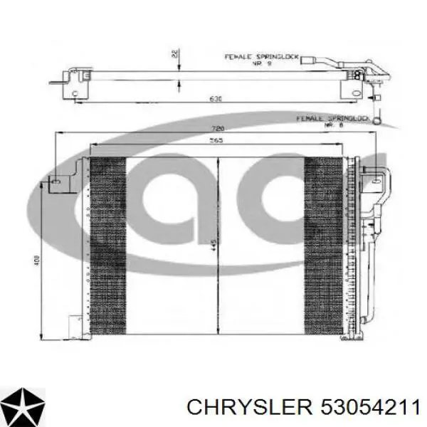 Конденсатор кондиционера Chrysler 83403 цена, от 92.38 USD