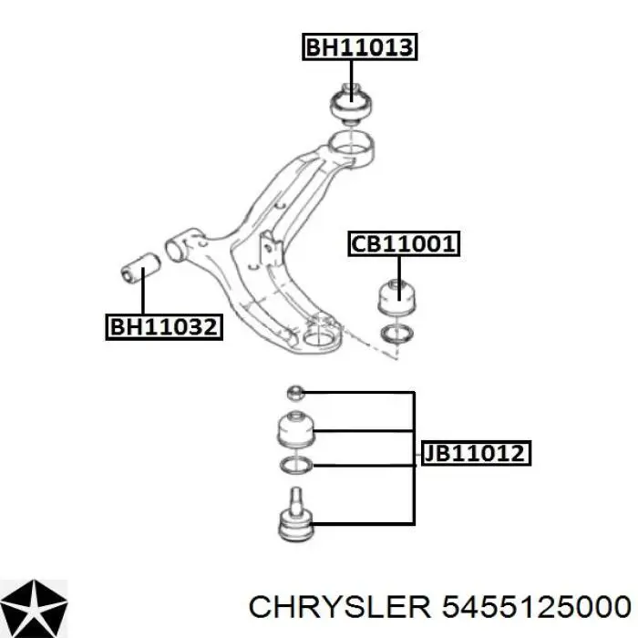 Сайлентблок переднего нижнего рычага 5455125000 Chrysler