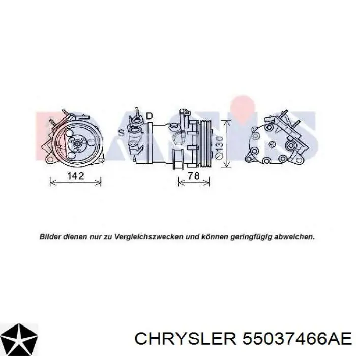 Компрессор кондиционера 55037466AG Chrysler