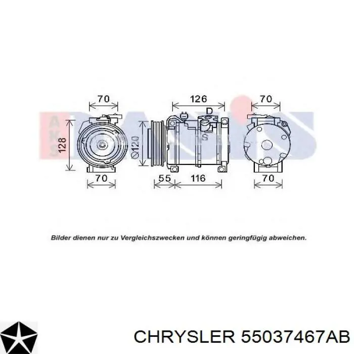Купить 55037467AB Chrysler Компрессор климатической установки