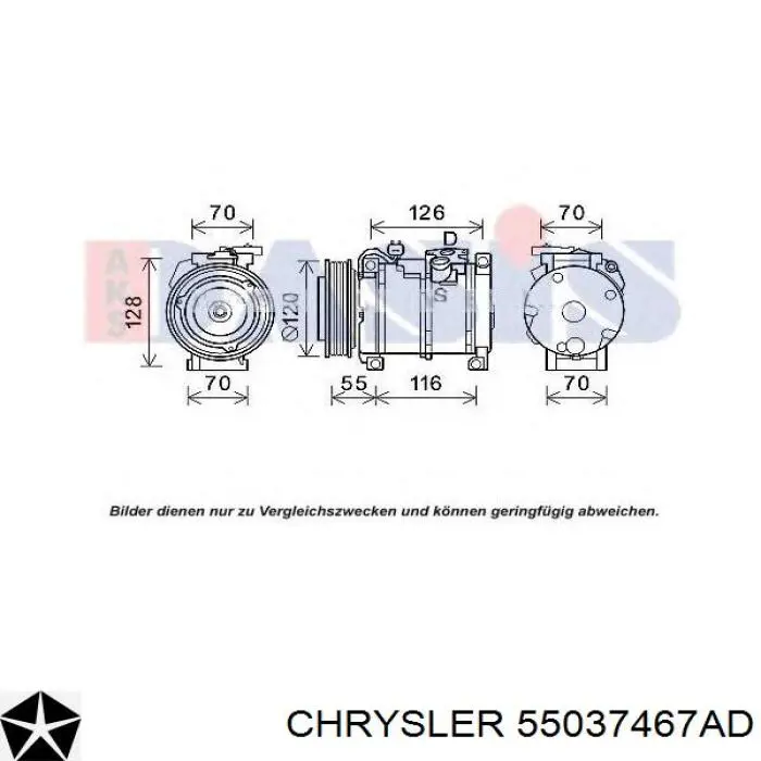 55037467AD Chrysler компрессор кондиционера