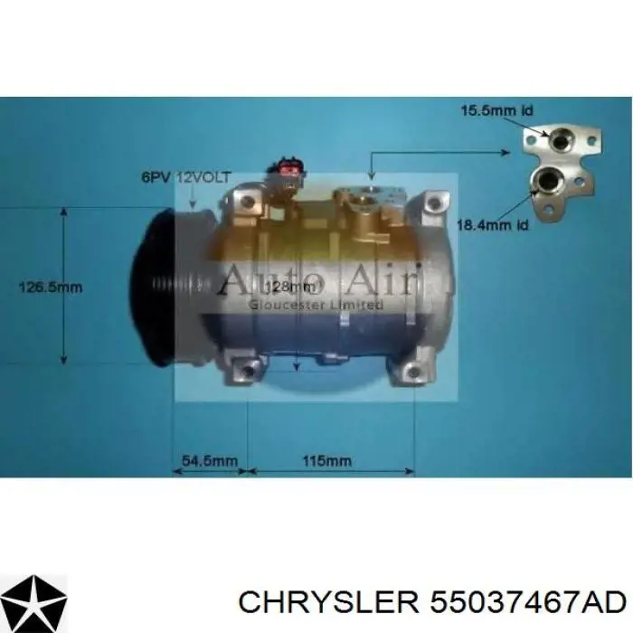 Компрессор кондиционера 55037467AD Chrysler