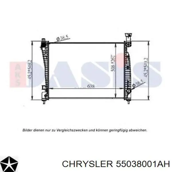 Радиатор 55038001AH Chrysler