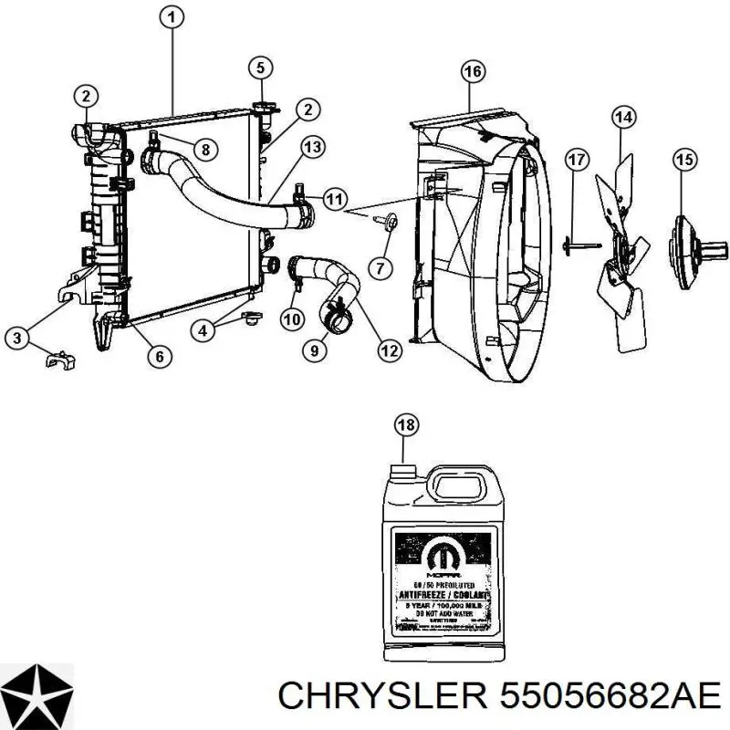 55056682AE Chrysler радиатор