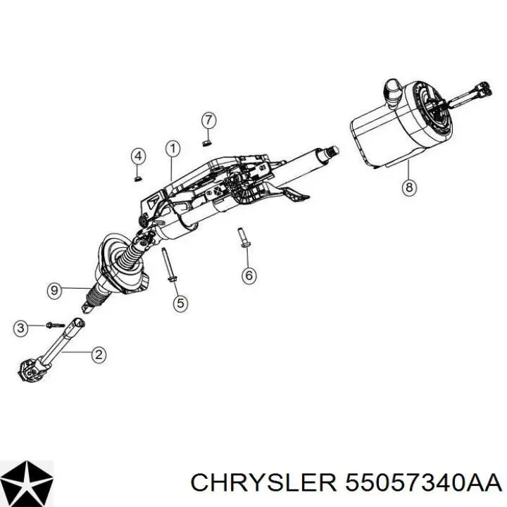 Купить 55057340AB Chrysler Кардан вала рулевой колонки нижний