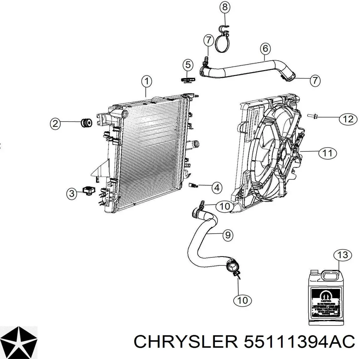 Шланг радиатора охлаждения Chrysler 55111394AC цена, от 78.94 USD
