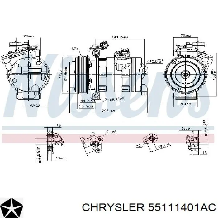 55111401AC Chrysler компрессор кондиционера