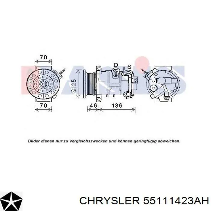 Купить 55111423AH Chrysler Компрессор климатической установки