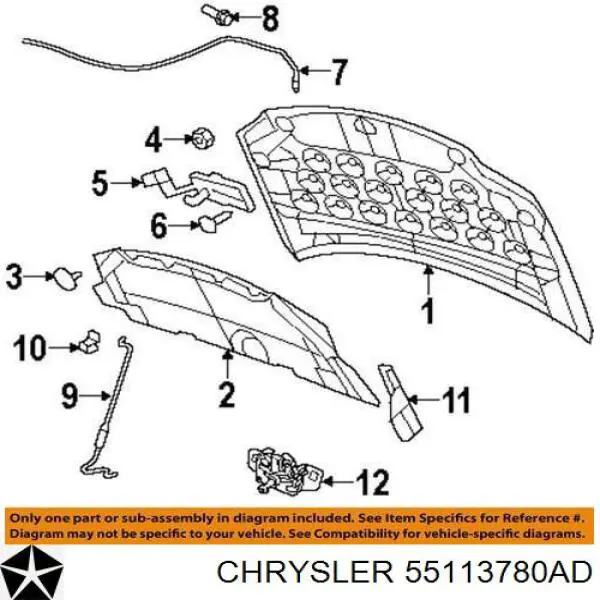 Замок крышки капота Chrysler 55113780AD