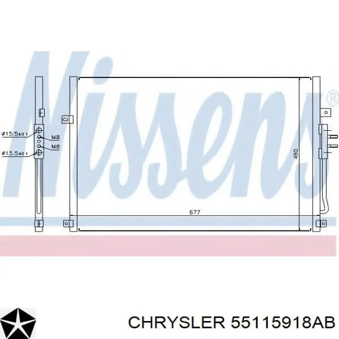 Конденсатор кондиционера Chrysler 55115918AB цена, от 25.34 USD