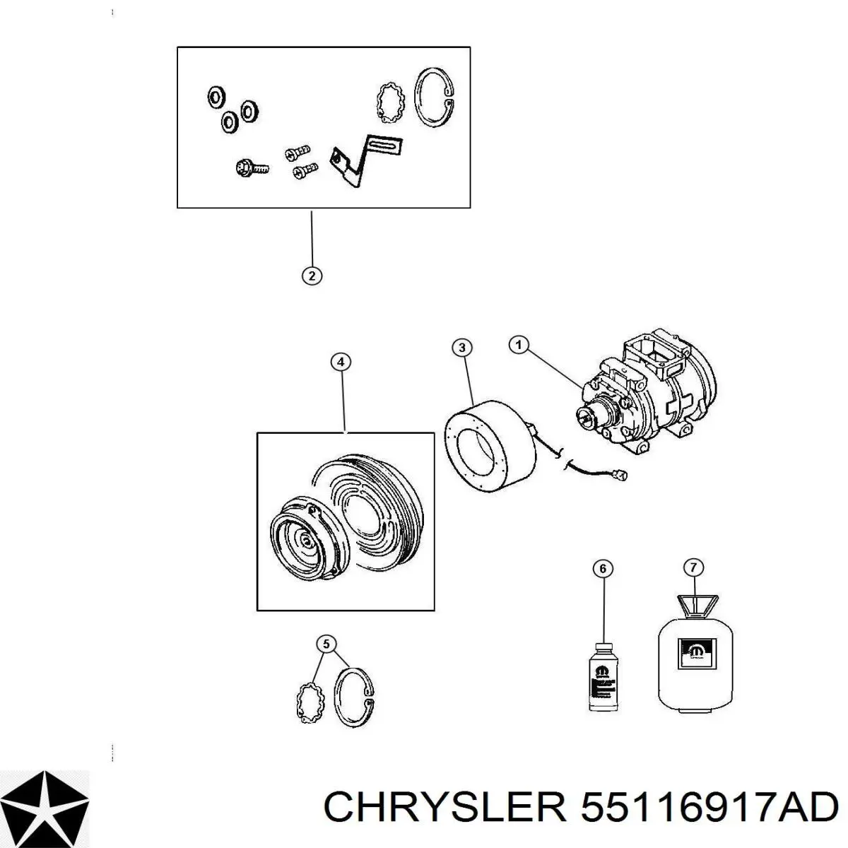 55116917AD Chrysler компрессор кондиционера