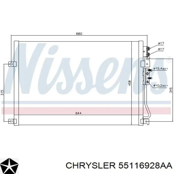 Купить 55116928AA Chrysler Радиатор системы охлаждения кондиционера