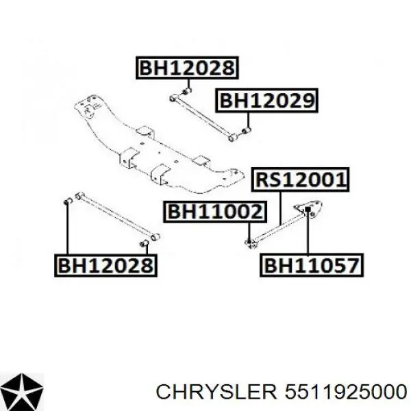 Сайлентблок заднего продольного рычага передний 5511925000 Chrysler