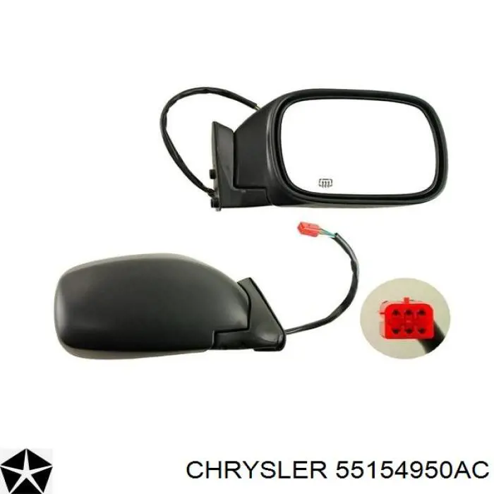 55154950AC Chrysler Зеркало заднего вида правое