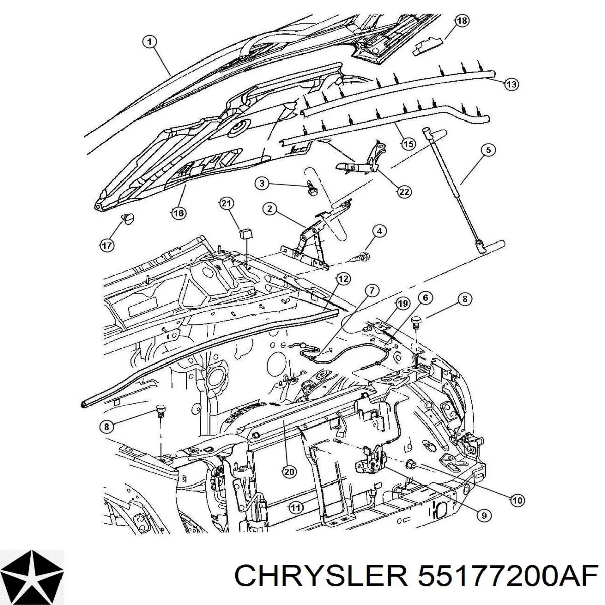 55177200AF Chrysler Капот