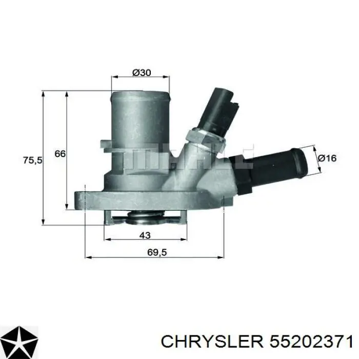 Корпус термостата 55202371 Chrysler