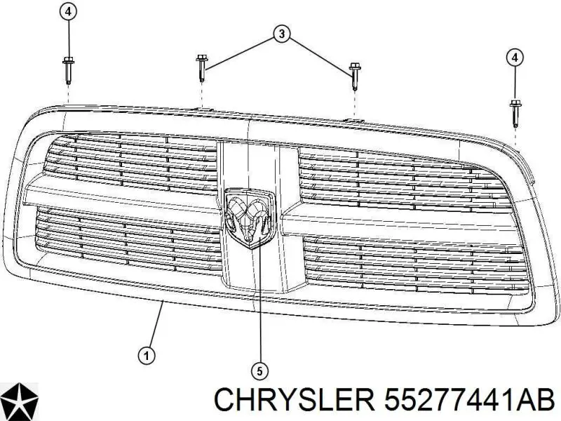 55277441AB Chrysler решетка радиатора