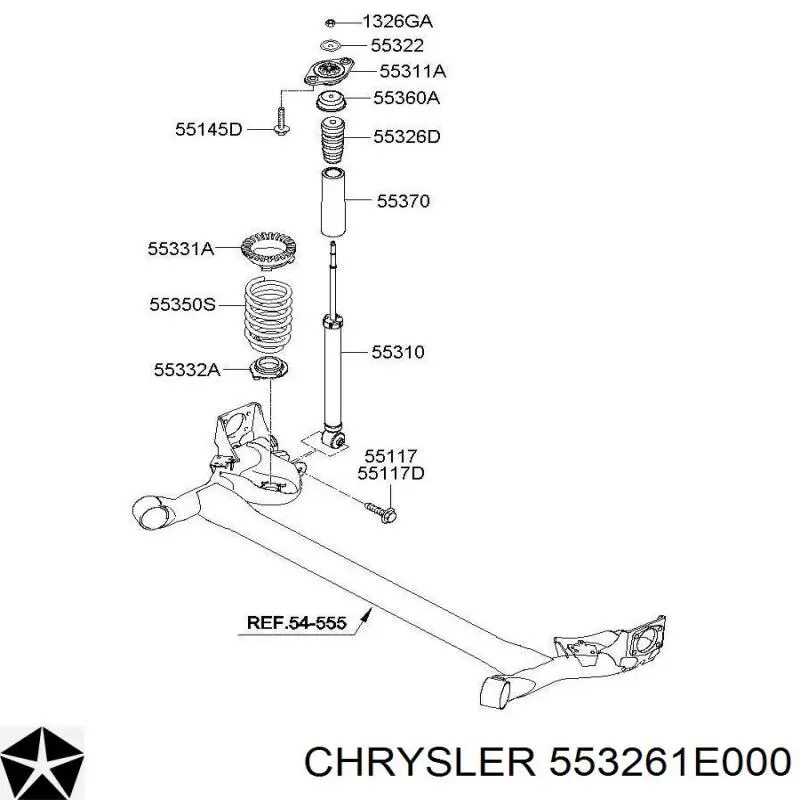 553261E000 Chrysler Буфер амортизатора заднего