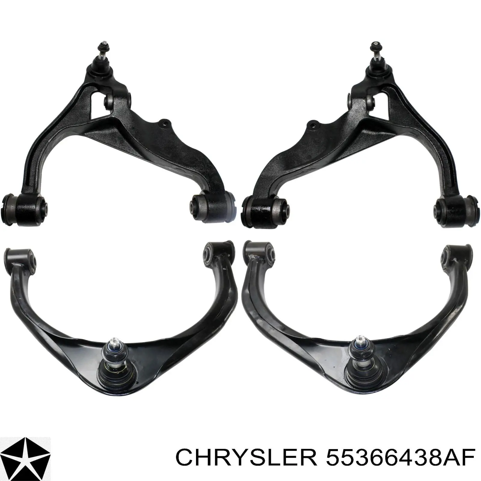 55366438AF Chrysler braço oscilante inferior direito de suspensão dianteira