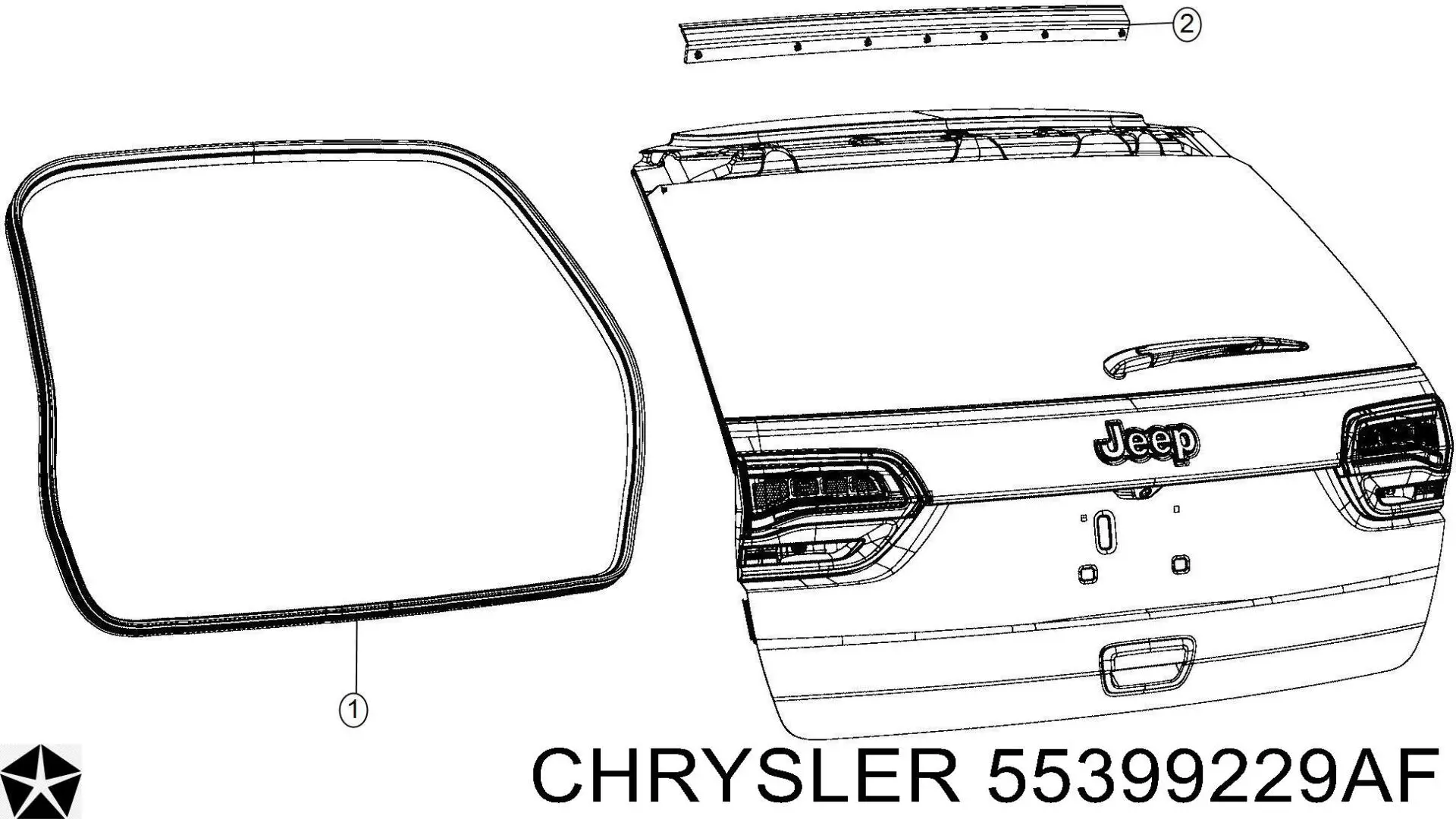 Уплотнитель багажника (двери 3/5-й задней) Chrysler 55399229AF цена, от 14.62 USD