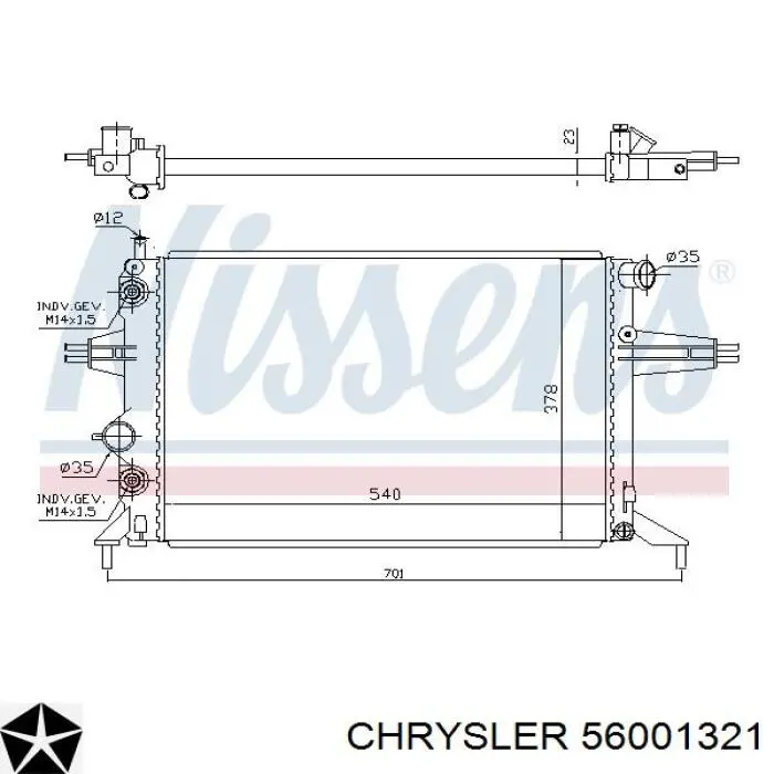 56001321 Chrysler радиатор