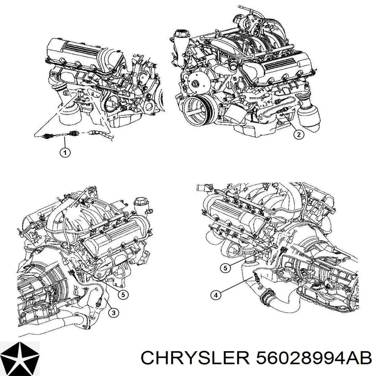 Купить 56028994AB Chrysler Датчик кислорода до катализатора
