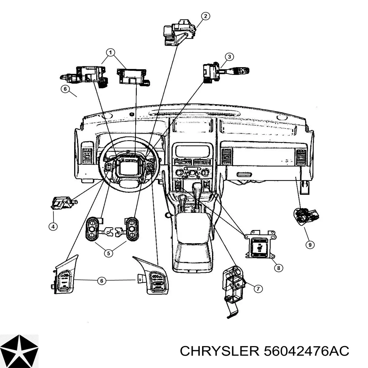 Замок зажигания Chrysler 56042476AC цена, от 41.51 USD