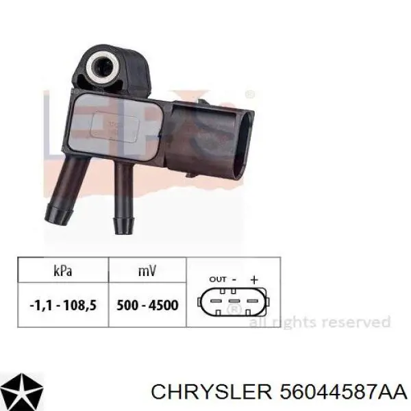 56044587AA Chrysler датчик давления выхлопных газов