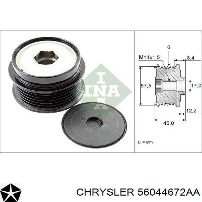 Генератор K56044672AA Fiat/Alfa/Lancia