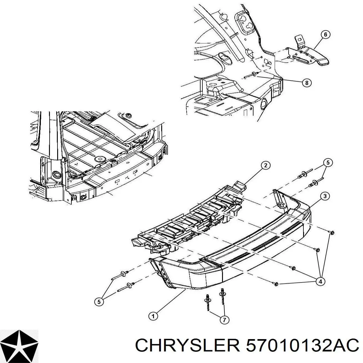 Купить 57010132AC Chrysler Задний бампер