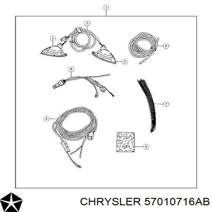 Купить 57010716AB Chrysler Фонарь противотуманный задний правый
