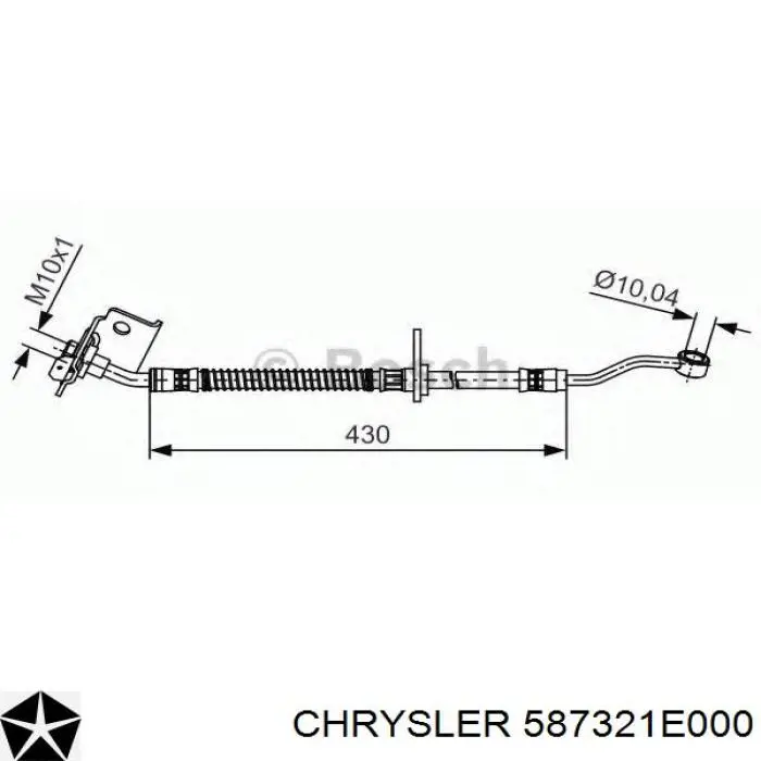 Шланг тормозной передний правый 587321E000 Chrysler