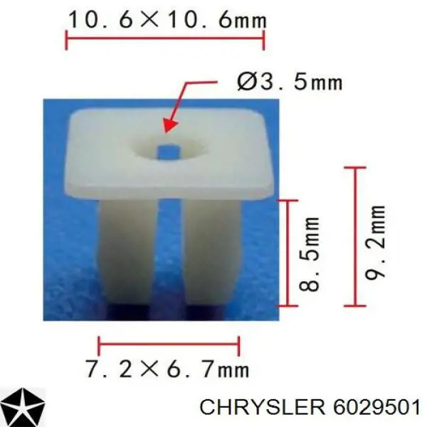 6029501 Chrysler cápsula (prendedor de fixação de revestimento da porta)