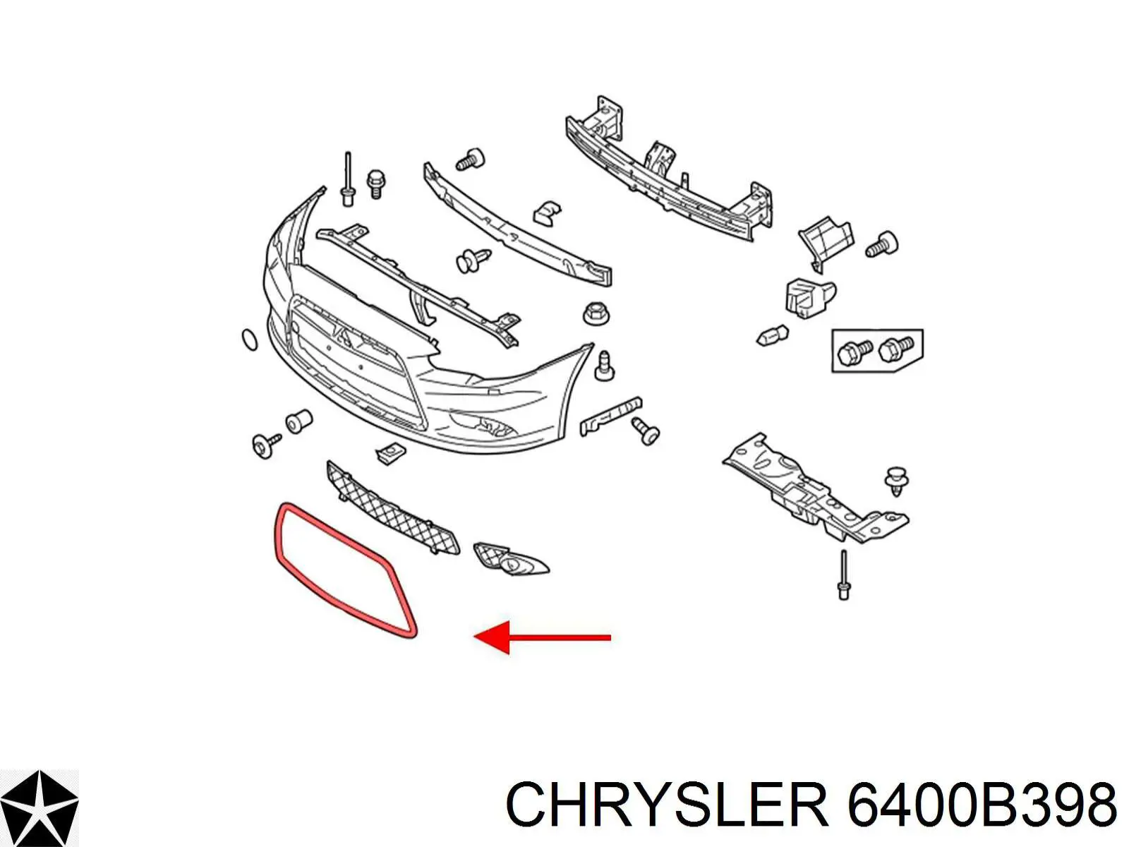 Накладка (рамка) решетки радиатора 6400B398 Chrysler