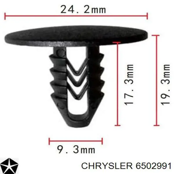 6502991 Chrysler cápsula (prendedor de fixação do pára-choque traseiro)