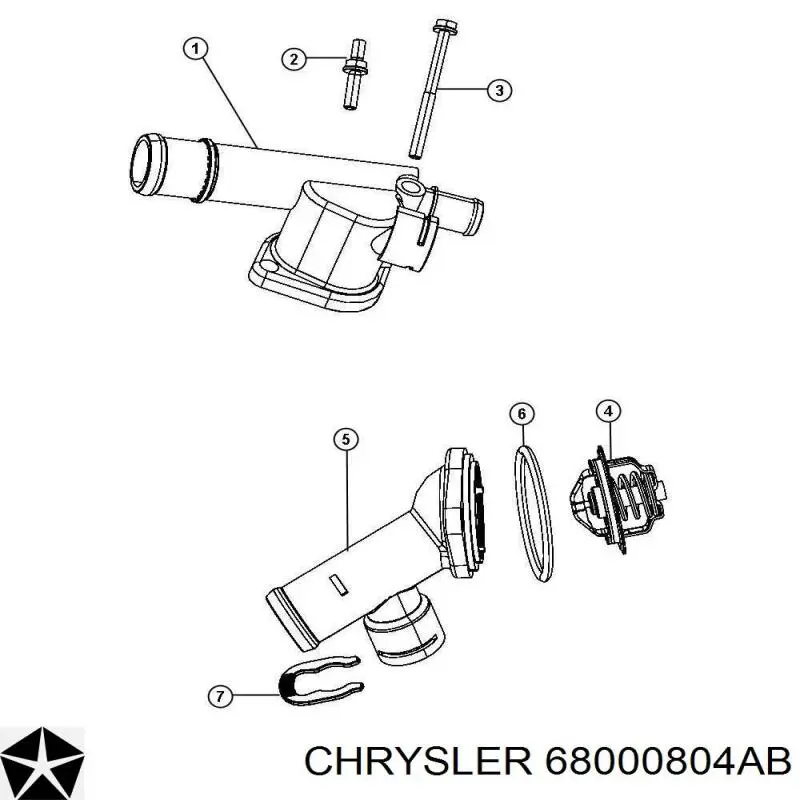 Корпус термостата 68000804AA Chrysler