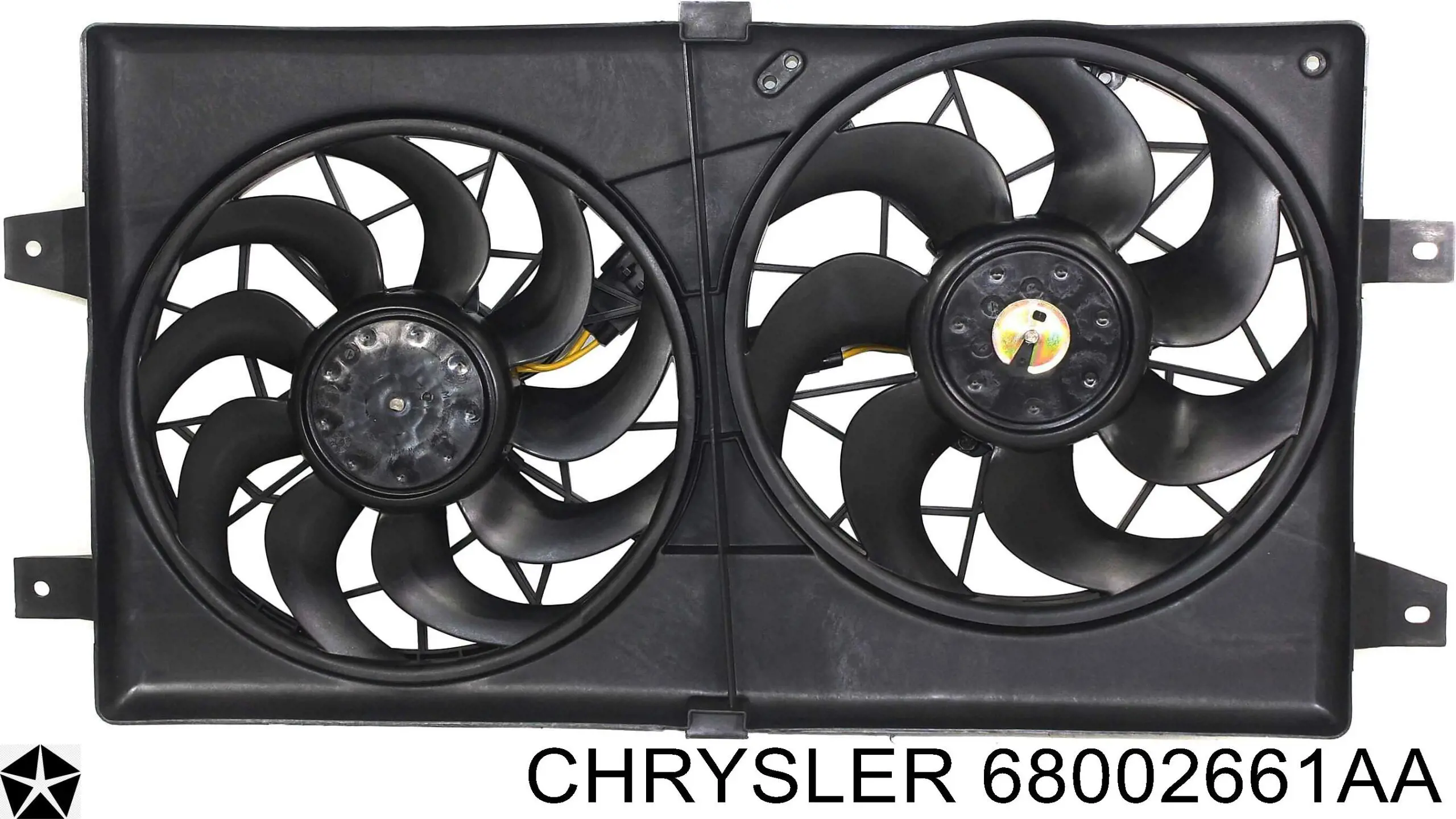 68002661AA Chrysler ventilador elétrico de esfriamento montado (motor + roda de aletas)